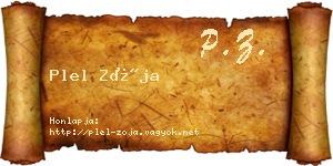 Plel Zója névjegykártya